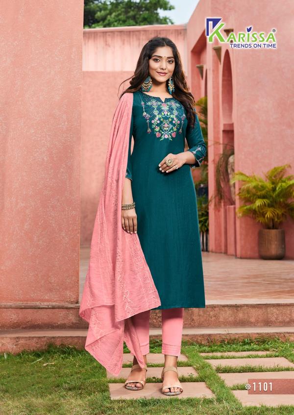 Karissa Akshara Vol 1 Fancy Kurti With Bottom Dupatta Collection